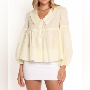 Petal & Pup Thalassa Top Butter Yellow NWOT’s Cotton/Linen Blend Size XS